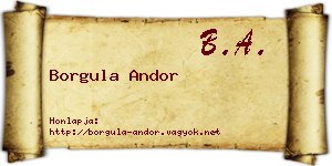 Borgula Andor névjegykártya